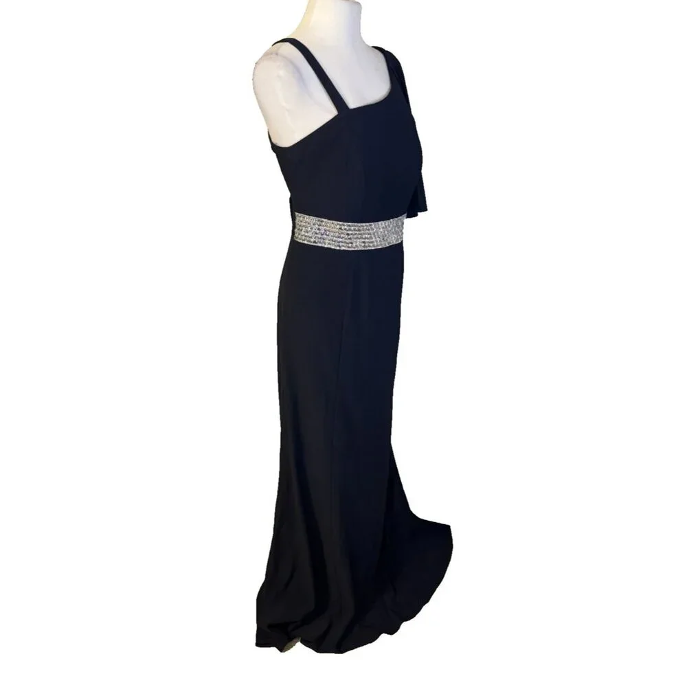 R & M Richards Formal Long Dress 14W Blue Party Cruise Wedding Washable NEW